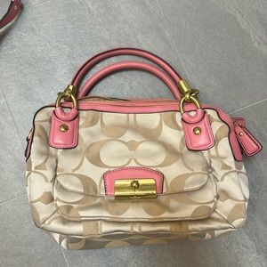 Tan/gold Coach Bag